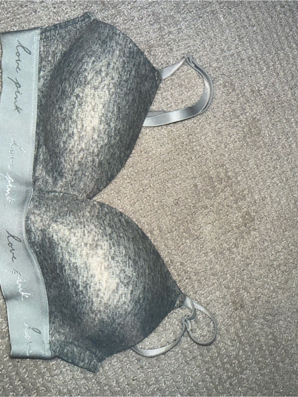 PINK Victoria's Secret Heathered Light Gray Wireless T-Shirt Bra